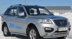 13 849 р. Защита порогов из круглой трубы диаметром 63 мм Russtal Lifan X60 дорестайлинг (2011-2015) (Защита порогов с со скосами на торцах (вариант 1))  с доставкой в г. Королёв. Увеличить фотографию 1