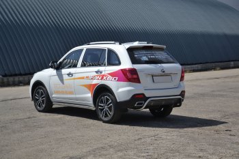 17 949 р. Защита заднего бампера Petroil Tuning Волна (d51) Lifan X60 2-ой рестайлинг (2016-2024) (Нержавеющая полированная сталь)  с доставкой в г. Королёв. Увеличить фотографию 3