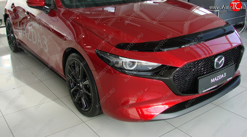 1 129 р. Дефлектор капота SIM Mazda 3/Axela BP хэтчбэк (2019-2025)  с доставкой в г. Королёв