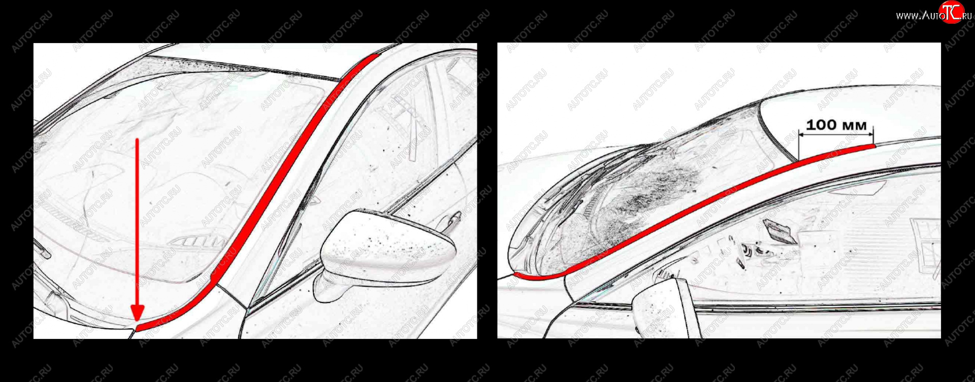 1 849 р. Водостоки лобового стекла Стрелка 11 Mazda 3/Axela BP хэтчбэк (2019-2024)  с доставкой в г. Королёв