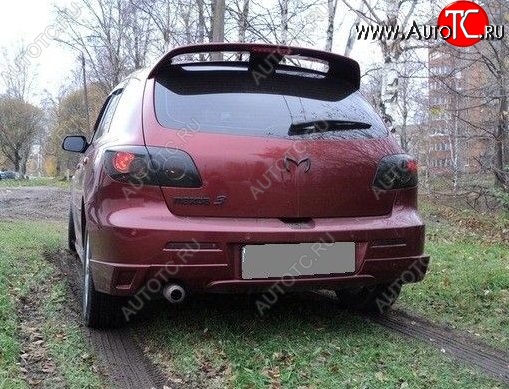 5 349 р. Накладка на задний бампер Sport CentreTuning  Mazda 3/Axela  BK (2003-2009) дорестайлинг, хэтчбэк, рестайлинг, хэтчбэк (Неокрашенная)  с доставкой в г. Королёв