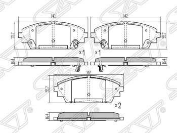 1 259 р. Колодки тормозные SAT (передние) Mazda 3/Axela BM дорестайлинг седан (2013-2016)  с доставкой в г. Королёв. Увеличить фотографию 1