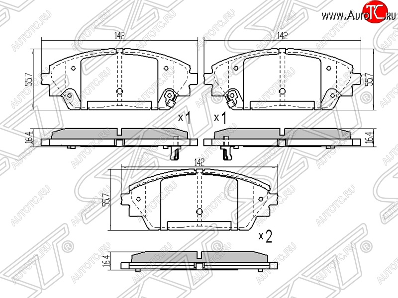 1 199 р. Колодки тормозные SAT (передние) Mazda 3/Axela BM дорестайлинг седан (2013-2016)  с доставкой в г. Королёв