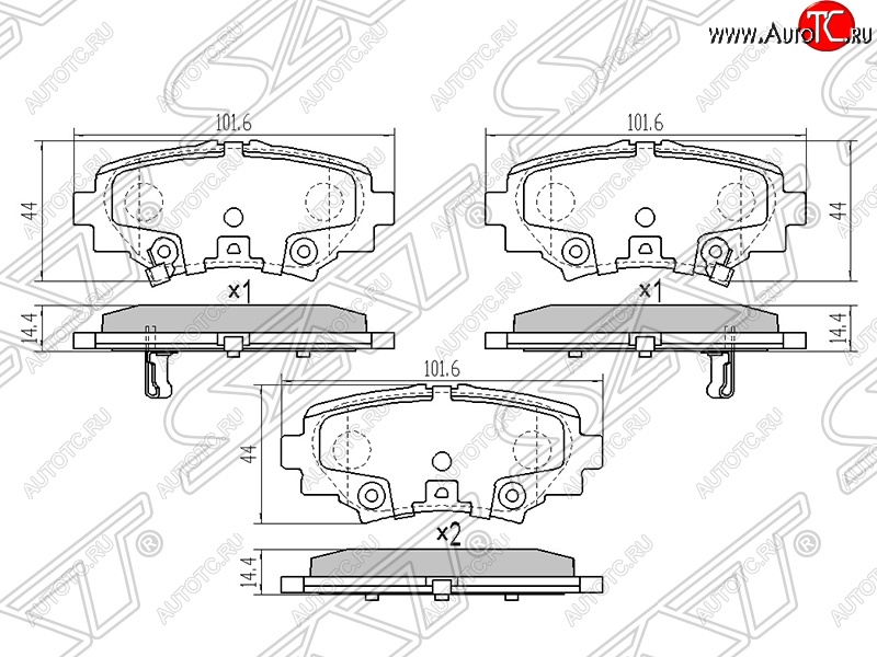 1 099 р. Колодки тормозные SAT (задние) Mazda 3/Axela BM дорестайлинг седан (2013-2016)  с доставкой в г. Королёв