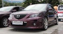 689 р. Реснички на фары Style (длинные) Mazda 3/Axela BK дорестайлинг седан (2003-2006) (Неокрашенные)  с доставкой в г. Королёв. Увеличить фотографию 3