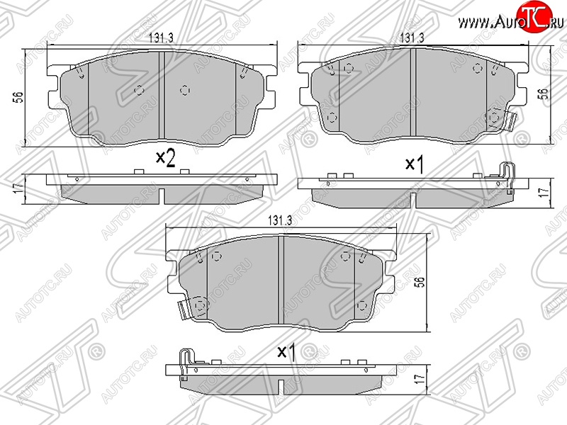 1 369 р. Колодки тормозные SAT (передние) Mazda 6 GG лифтбэк рестайлинг (2005-2008)  с доставкой в г. Королёв