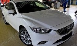 1 299 р. Реснички на фары Sport V2 Mazda 6 GJ дорестайлинг седан (2012-2015) (Неокрашенные)  с доставкой в г. Королёв. Увеличить фотографию 2