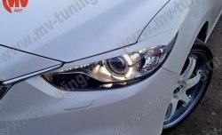 1 299 р. Реснички на фары Sport V2 Mazda 6 GJ дорестайлинг седан (2012-2015) (Неокрашенные)  с доставкой в г. Королёв. Увеличить фотографию 3