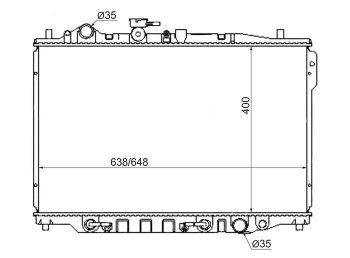 Радиатор двигателя (трубчатый, 1.8/2.2, МКПП/АКПП) SAT Mazda (Мазда) 626  GD (1987-1992) GD седан