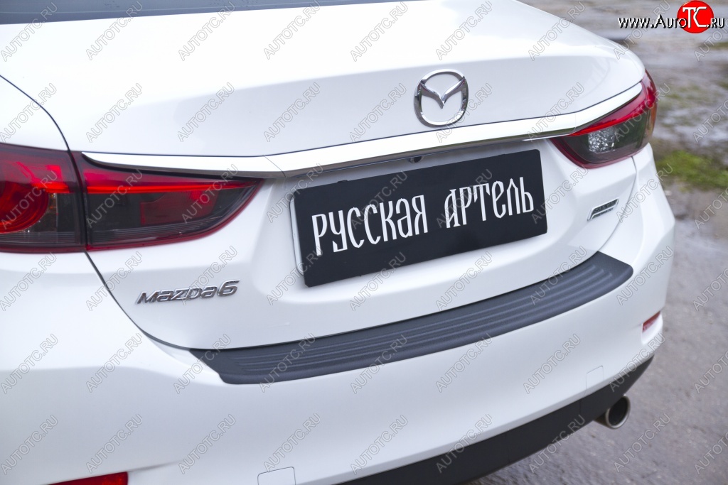 1 269 р. Накладка на задний бампер RA  Mazda 6  GJ (2012-2018) дорестайлинг седан, 1-ый рестайлинг седан  с доставкой в г. Королёв