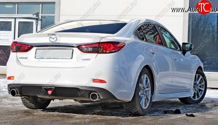 12 699 р. Диффузор заднего бампера Sport v1  Mazda 6  GJ (2015-2018) 1-ый рестайлинг седан (Неокрашенная)  с доставкой в г. Королёв