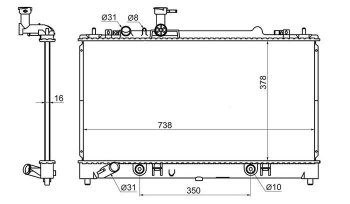 Радиатор SAT (пластинчатый, 1.8 / 2.0) Mazda 6 (GG,  GG, GY,  GH), Atenza (GG)