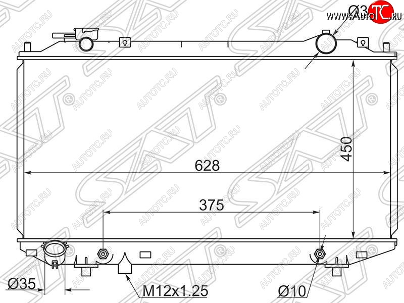 8 799 р. Радиатор двигателя (пластинчатый, 2.5D/2.5TD/2.9D/3.0TD, АКПП) SAT Mazda BT-50 (2006-2011)  с доставкой в г. Королёв