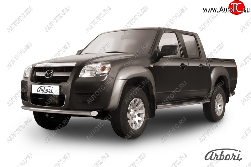 10 709 р. Защита заднего бампера Arbori (нержавейка, 1 труба d57 mm). Mazda BT-50 (2006-2011)  с доставкой в г. Королёв