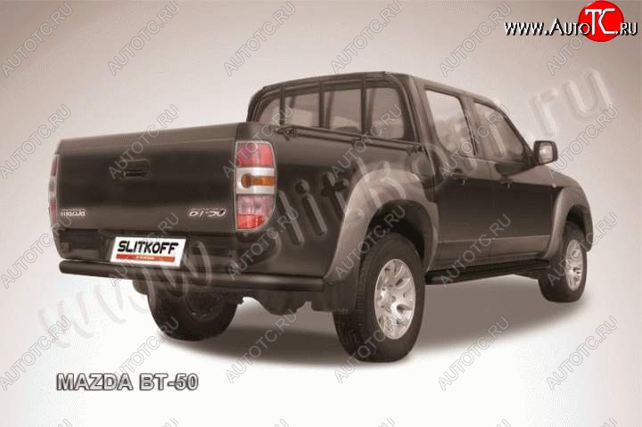 10 499 р. Защита задняя Slitkoff  Mazda BT-50 (2006-2015) (Цвет: серебристый)  с доставкой в г. Королёв