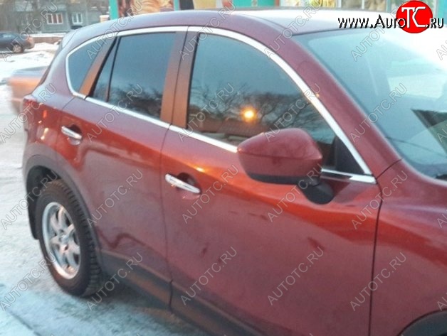 2 849 р. Накладки на нижнюю часть окон дверей СТ Mazda CX-5 KE дорестайлинг (2011-2014) (Неокрашенные)  с доставкой в г. Королёв