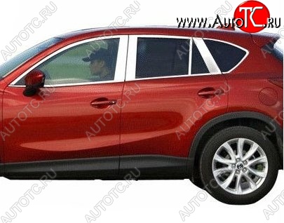 6 449 р. Накладки на верхнюю часть окон дверей СТ Mazda CX-5 KE дорестайлинг (2011-2014) (Неокрашенные)  с доставкой в г. Королёв