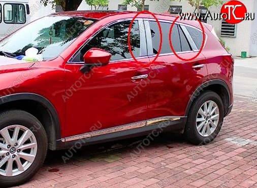 4 749 р. Накладки на центральные стойки дверей СТ Mazda CX-5 KE дорестайлинг (2011-2014) (Неокрашенные)  с доставкой в г. Королёв