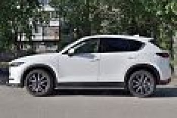 31 649 р. Пороги труба 120х60 овал с проступью . Russtal Mazda CX-5 KF (2016-2024)  с доставкой в г. Королёв. Увеличить фотографию 3