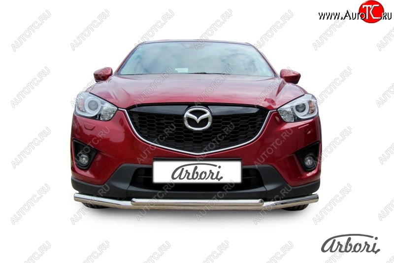 15 182 р. Защита переднего бампера Arbori (нержавейка, 2 трубы d57 и 42 mm) Mazda CX-5 KE рестайлинг (2015-2017)  с доставкой в г. Королёв