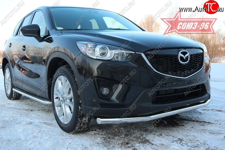 16 424 р. Защита переднего бампера одинарная Souz-96 (d60) Mazda CX-5 KE рестайлинг (2015-2017)  с доставкой в г. Королёв