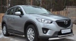 17 299 р. Защита порогов из круглой трубы диаметром 63 мм Russtal Mazda CX-5 KE рестайлинг (2015-2017) (Защита порогов с со скосами на торцах (вариант 1))  с доставкой в г. Королёв. Увеличить фотографию 4