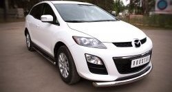 16 799 р. Одинарная защита переднего бампера диаметром 76 мм SLITKOFF Mazda CX-7 ER рестайлинг (2010-2012)  с доставкой в г. Королёв. Увеличить фотографию 4