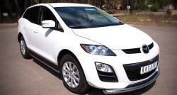 14 849 р. Защита порогов из круглой трубы диаметром 63 мм Russtal Mazda CX-7 ER рестайлинг (2010-2012) (Защита порогов с со скосами на торцах (вариант 1))  с доставкой в г. Королёв. Увеличить фотографию 12