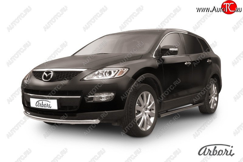 11 609 р. Защита переднего бампера Arbori (нержавейка, 1 труба d57 mm). Mazda CX-9 TB дорестайлинг (2007-2009)  с доставкой в г. Королёв