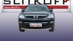 Одинарная защита переднего бампера из трубы диаметром 57 мм Slitkoff Mazda CX-9 TB дорестайлинг (2007-2009)