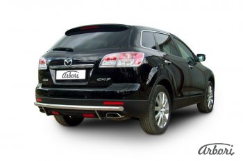 15 749 р. Защита заднего бампера Arbori (нержавейка, 1 труба d57 mm). Mazda CX-9 TB дорестайлинг (2007-2009)  с доставкой в г. Королёв. Увеличить фотографию 2