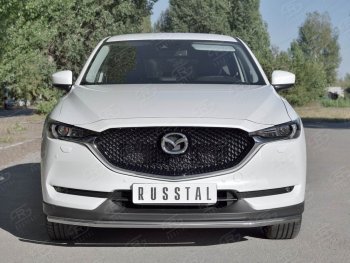 16 649 р. Защита переднего бампера (Ø42 мм, нержавейка) SLITKOFF  Mazda CX-5  KF (2016-2025)  с доставкой в г. Королёв. Увеличить фотографию 2