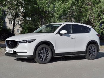 16 649 р. Защита переднего бампера (Ø42 мм, нержавейка) SLITKOFF  Mazda CX-5  KF (2016-2025)  с доставкой в г. Королёв. Увеличить фотографию 3