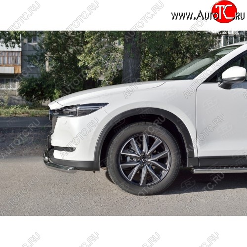 20 749 р. Защита переднего бампера (2 трубыØ63 и 42 мм, нержавейка) SLITKOFF  Mazda CX-5  KF (2016-2025)  с доставкой в г. Королёв