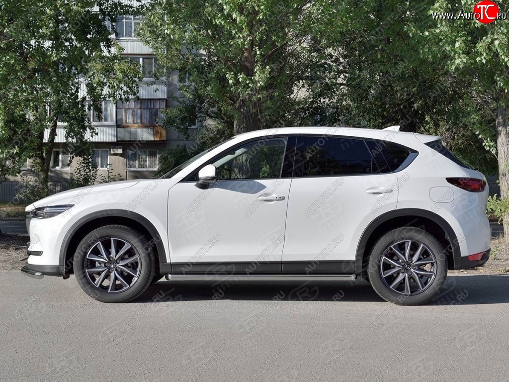 21 999 р. Защита порогов из круглой трубы диаметром 63 мм SLITKOFF v1  Mazda CX-5  KF (2016-2024)  с доставкой в г. Королёв