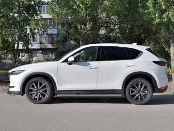 18 799 р. Защита порогов из круглой трубы диаметром 63 мм SLITKOFF v2  Mazda CX-5  KF (2016-2025)  с доставкой в г. Королёв. Увеличить фотографию 3