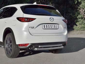 Защита заднего бампера (Ø63 и 42 мм, нержавейка) SLITKOFF Mazda CX-5 KF (2016-2025)