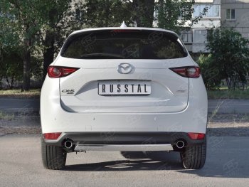 14 999 р. Защита заднего бампера (Ø75x42 мм, нержавейка) Russtal Mazda CX-5 KF (2016-2025)  с доставкой в г. Королёв. Увеличить фотографию 2