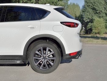 14 999 р. Защита заднего бампера (Ø75x42 мм, нержавейка) Russtal Mazda CX-5 KF (2016-2025)  с доставкой в г. Королёв. Увеличить фотографию 3