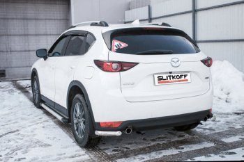 Защита заднего бампера Slitkoff (Ø 57 мм, уголки) Mazda (Мазда) CX-5 (ЦХ-5)  KF (2016-2024) KF