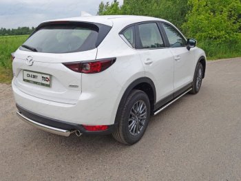 Защита заднего бампера (овальная короткая) ТСС (нержавейка d75х42 мм) Mazda CX-5 KF (2016-2025)