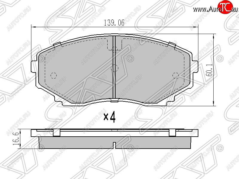 1 579 р. Колодки тормозные SAT (передние) Mazda CX-7 ER дорестайлинг (2006-2010)  с доставкой в г. Королёв