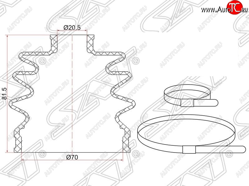 429 р. Пыльник ШРУСа (наружный) SAT  Mazda 2/Demio  DW (1996-2002), Subaru Impreza  GC (1992-2000)  с доставкой в г. Королёв