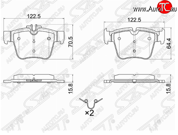 1 369 р. Комплект задних тормозных колодок SAT  Mercedes-Benz C-Class  W205 (2015-2018) дорестайлинг седан  с доставкой в г. Королёв