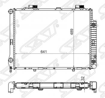 Радиатор двигателя SAT (пластинчатый, 2.8/3.2, АКПП) Mercedes-Benz E-Class W210 дорестайлинг седан (1996-1999)