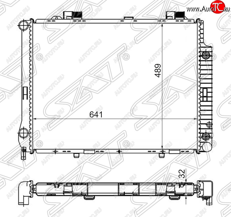 12 499 р. Радиатор двигателя SAT (пластинчатый, 2.8/3.2, АКПП) Mercedes-Benz E-Class W210 дорестайлинг седан (1996-1999)  с доставкой в г. Королёв