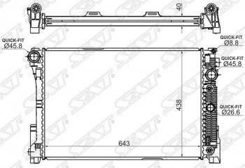 Радиатор двигателя SAT (пластинчатый, МКПП/АКПП)  C-Class  W204, CLS class  C218, E-Class  W212, GLK class  X204
