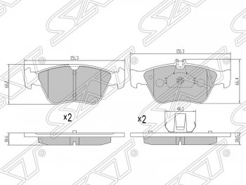 Колодки тормозные передние SAT Mercedes-Benz E-Class W210 дорестайлинг седан (1996-1999)