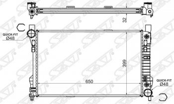 Радиатор двигателя (трубчатый, МКПП/АКПП) SAT  C-Class  W203, CLK class  W209, SLK class  R171
