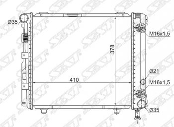 Радиатор двигателя SAT (пластинчатый, 2.2, МКПП/АКПП) Mercedes-Benz (Мерседес-Бенс) E-Class (е-класс) ( W124,  S124) (1984-1996) W124, S124 седан дорестайлинг, универсал рестайлинг